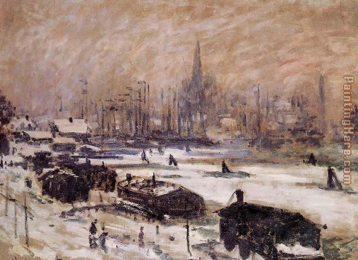 Amsterdam in the Snow painting - Claude Monet Amsterdam in the Snow art painting